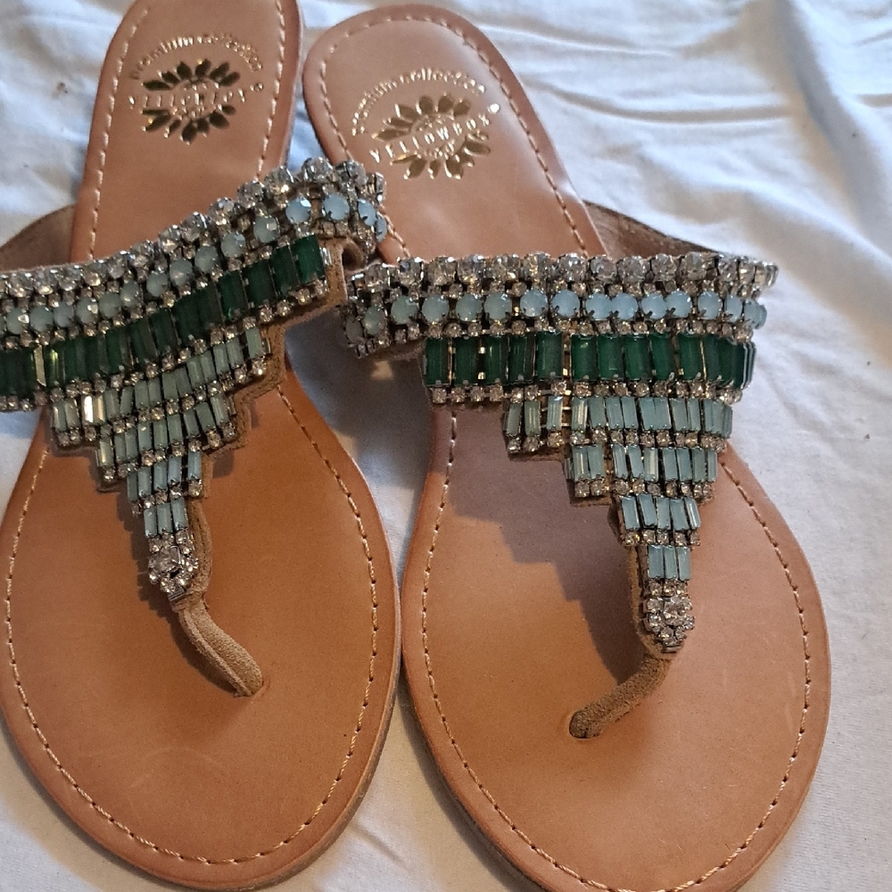 Yellow Box Crystal Embellished Sandals